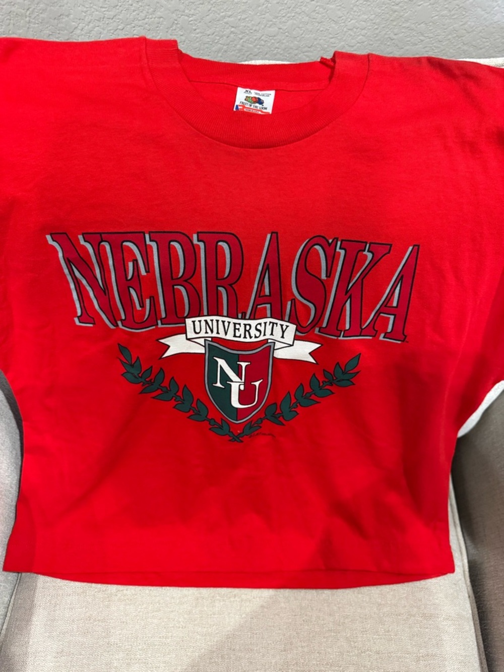 Vintage Nebraska University Red Graphic Crewneck T-Shirt